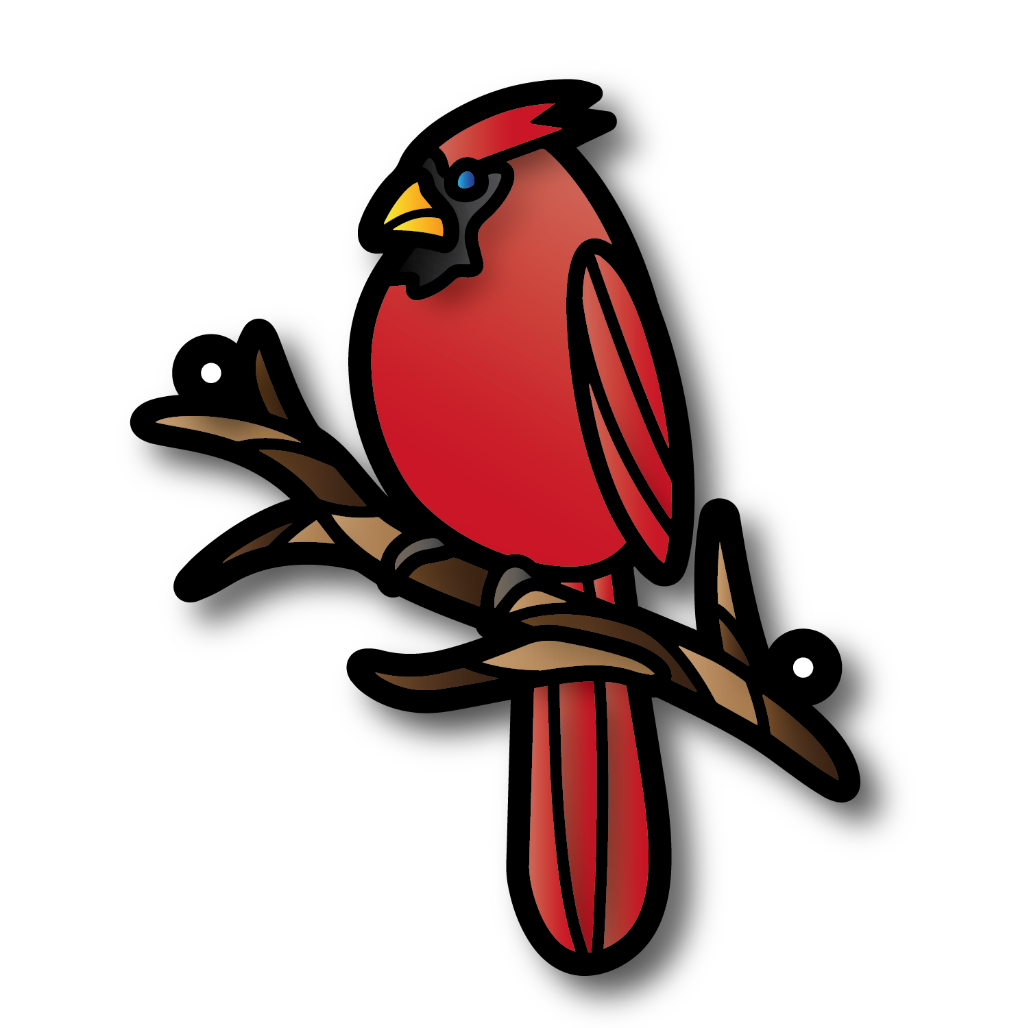 Stained Glass Style Print Cardinal Decoration