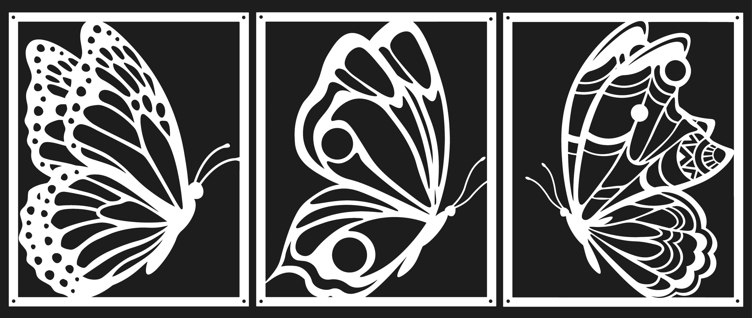 3 Piece Butterfly Panels