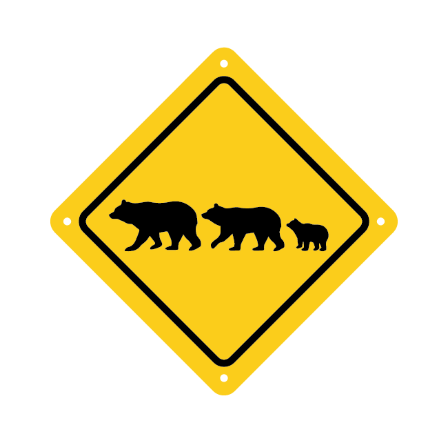 Personalized Bear Family Crossing Road Sign