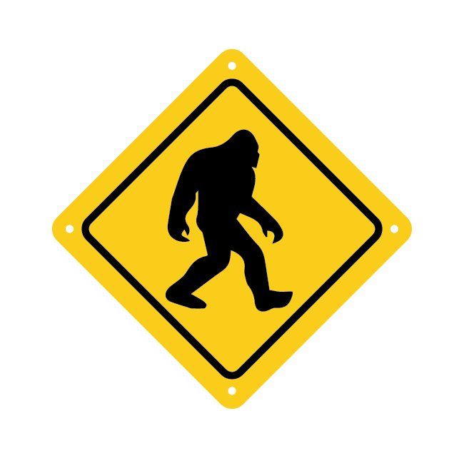 Bigfoot Sasquatch Road Sign