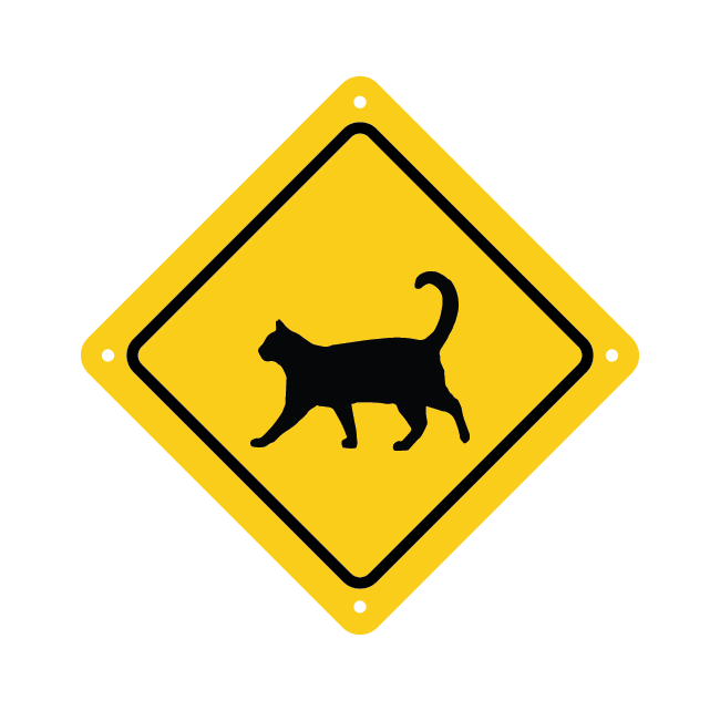 Personalized Cat Crossing Road Sign