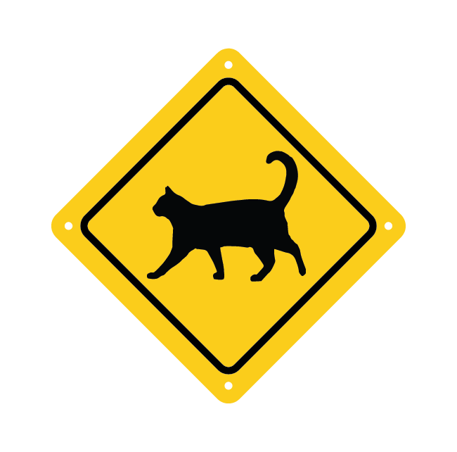 Cat Road Sign