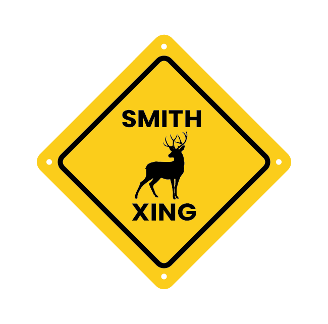 Personalized Deer Crossing Road Sign