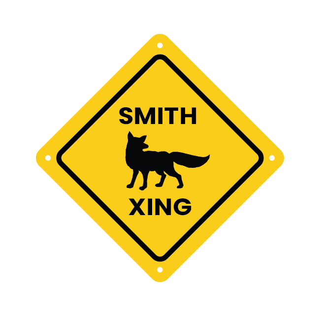 Personalized Fox Crossing Road Sign