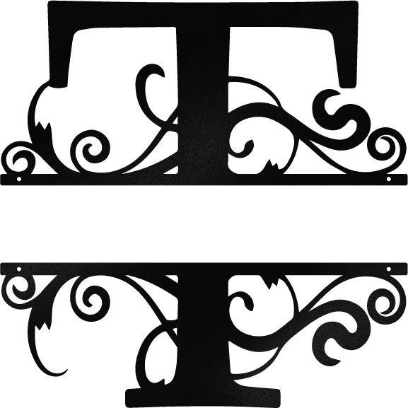 gloss black T monogram