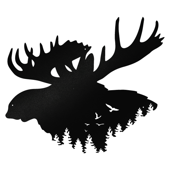 Moose Head Forest Silhouette