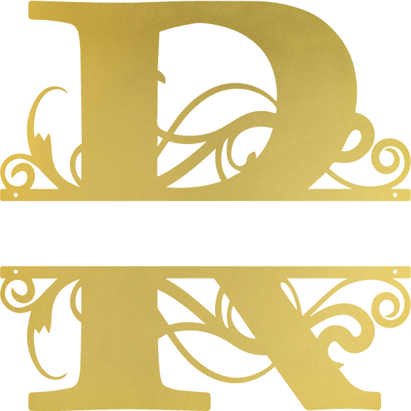 gold r monogram