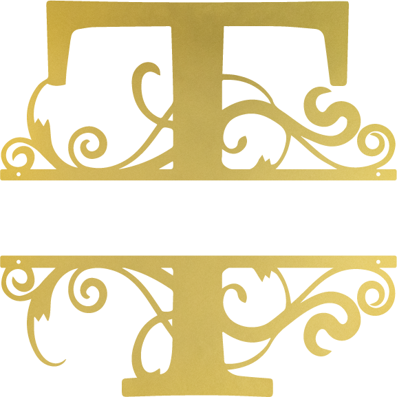 gold  T monogram