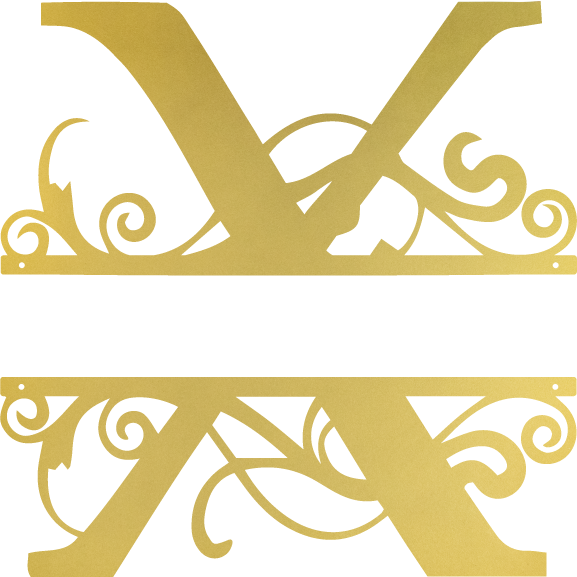 gold X monogram