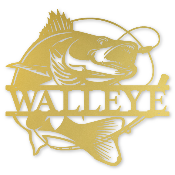 Walleye Bite sign Fishing Trout Name Sign, Family Name Sign - YeCustom