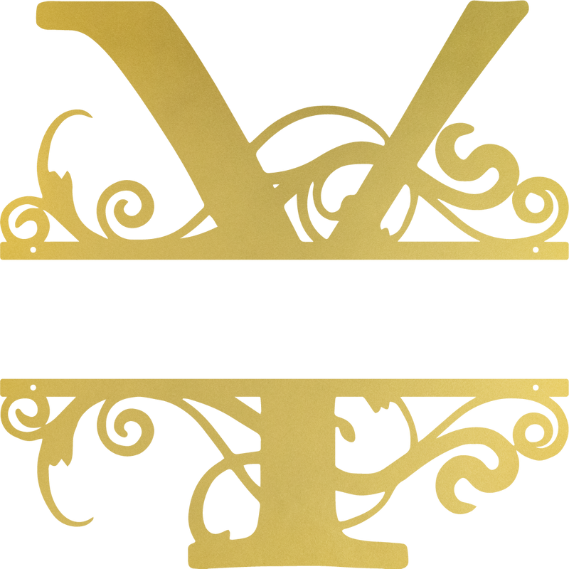 gold Y monogram