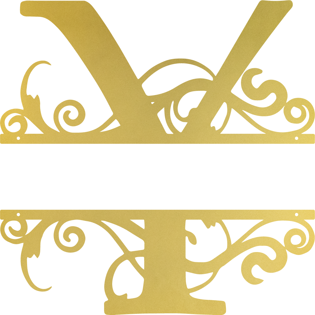 gold Y monogram