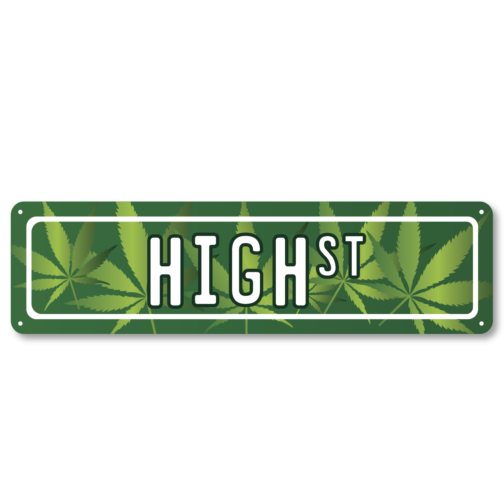 Cannabis Leaf Street Sign