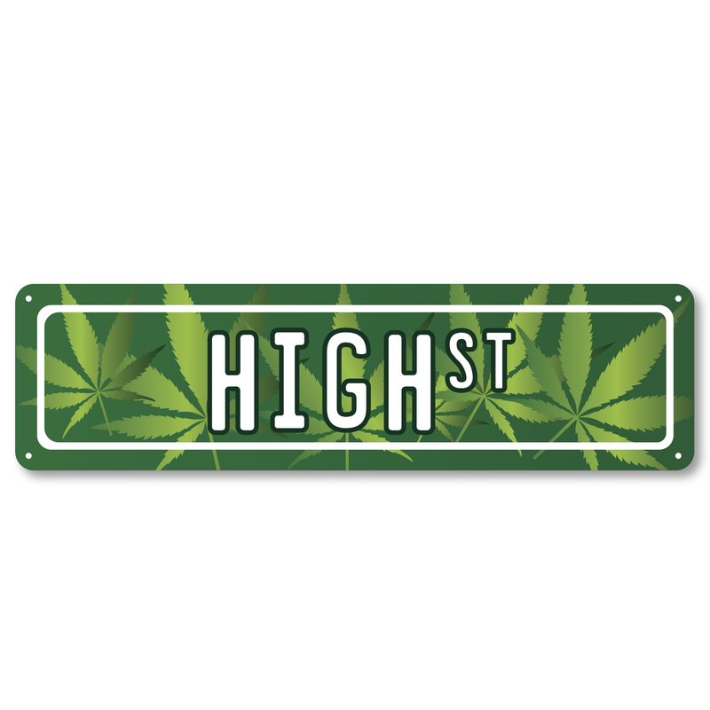 Cannabis Leaf Street Sign