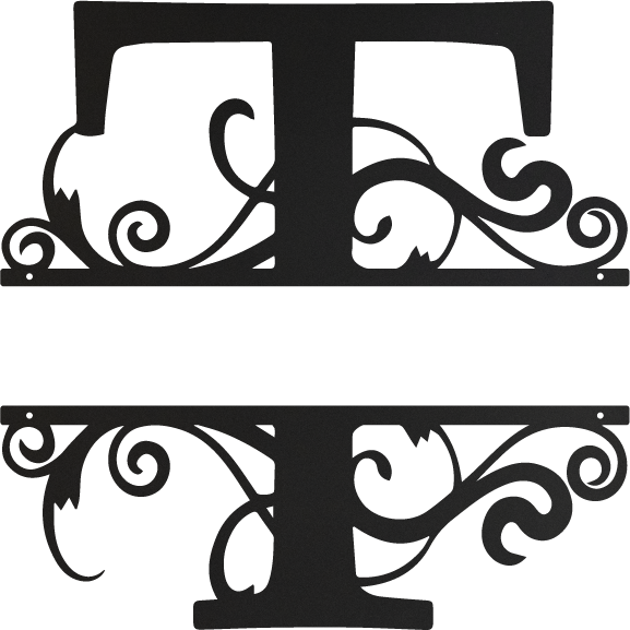 matte black T monogram