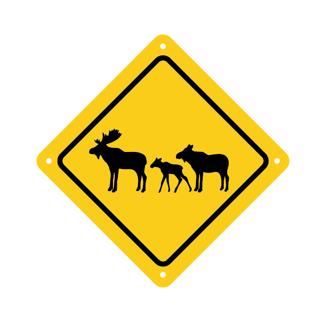 Personalized Moose Family Crossing Road Sign