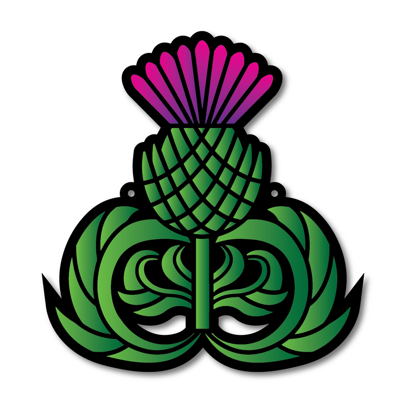 Stained Glass Style Print Scottish Thistle Decoration