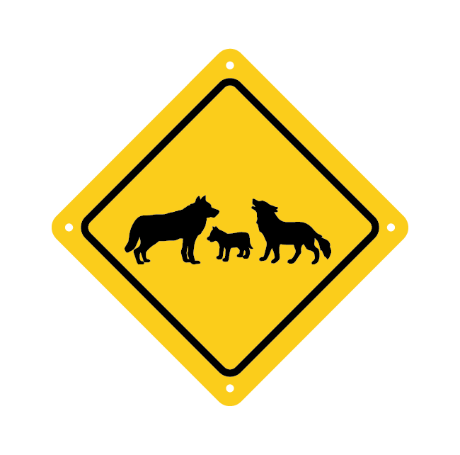 Personalized Wolf Family Crossing Road Sign